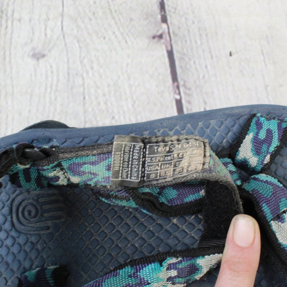 TEVA Blue Nylon Camo Water Sandals Hiking Shoes Size 8 - Picture 7 of 9
